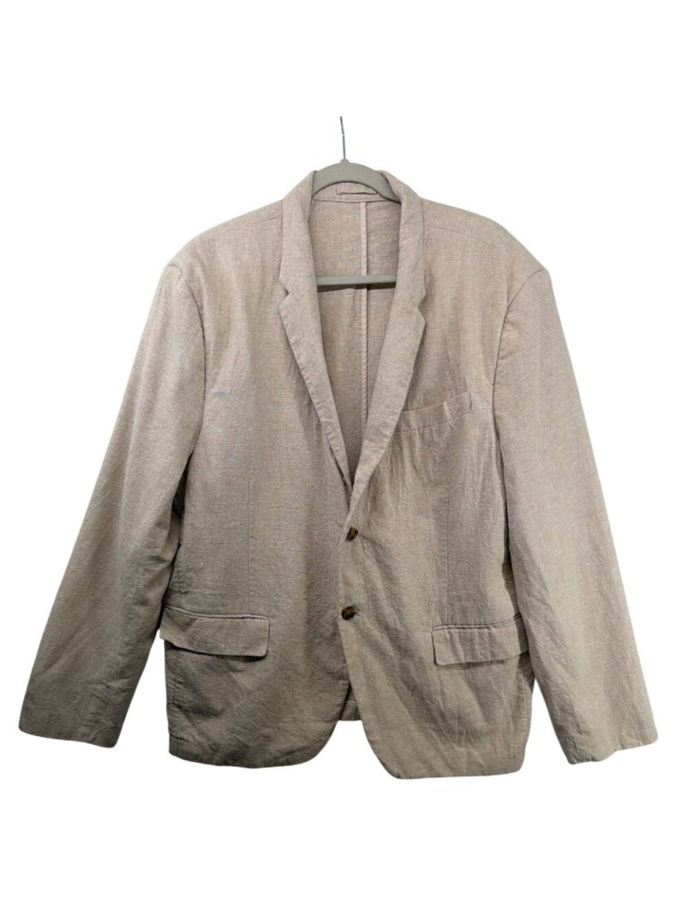 Old Navy Mens Blazer Sz XL Off-White Linen Blend Unstructured Beachy BizCasual